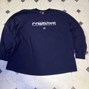 Dallas Cowboys Long Sleeve T Shirt Mens 2XL Navy NFL Team Apparel
